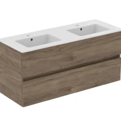 Ideal standard eurovit 2.0/ulysse baderomsmøbel 1215x455 m/dobbelservant flint hickory