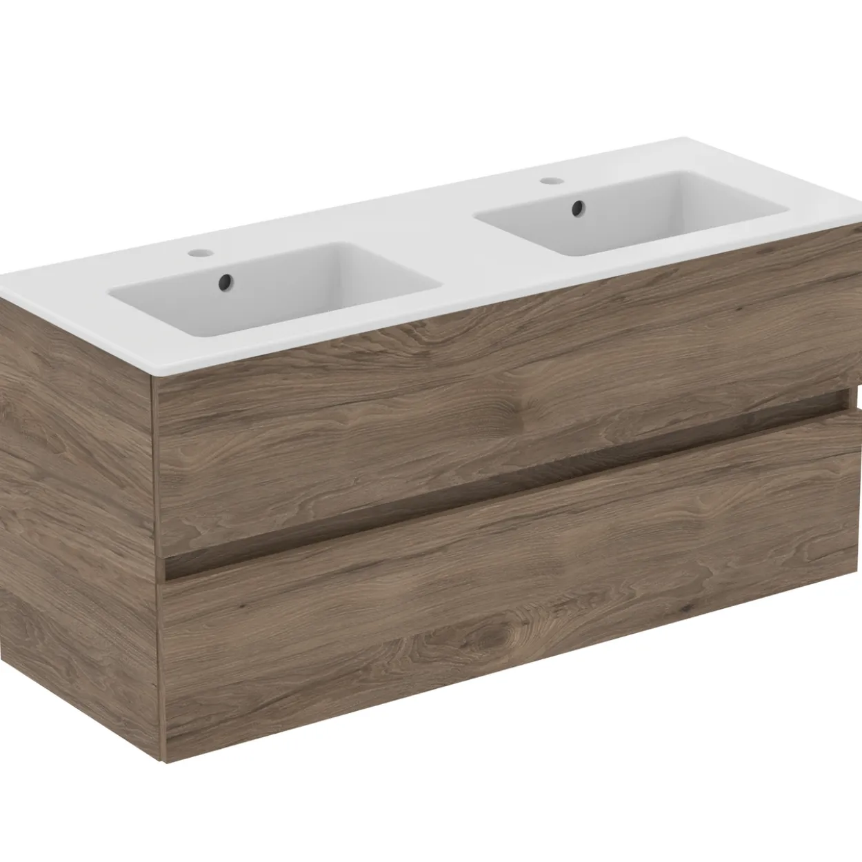 Ideal standard eurovit 2.0/ulysse baderomsmøbel 1215x455 m/dobbelservant flint hickory
