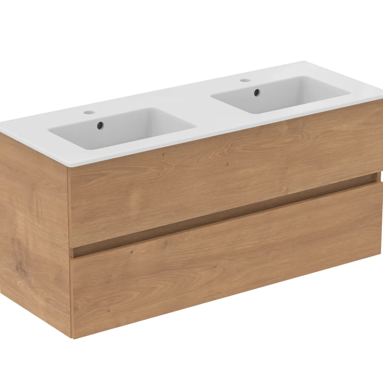 Ideal standard eurovit 2.0/ulysse baderomsmøbel 1215x455 m/dobbelservant natural oak