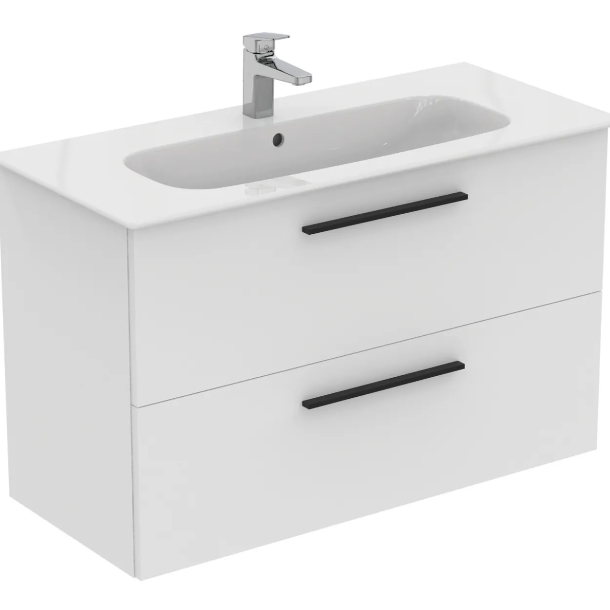 Ideal standard i.life a baderomsmøbel 1040x460 matt hvit m/sort håndtak