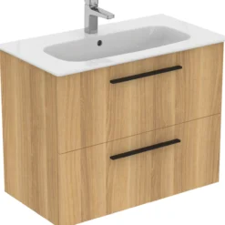 Ideal standard i.life a baderomsmøbel 840x460 natural oak m/sort håndtak