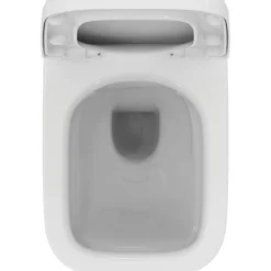 Ideal standard i.life a veggskål rimless+ firkantet m/sete hvit