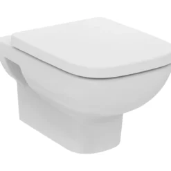 Ideal standard i.life a veggskål rimless+ firkantet m/sete hvit