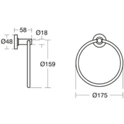 Ideal standard iom håndklering matt sort