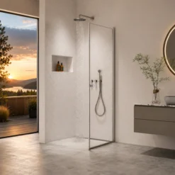 Innovation lusso dusjdør 80x195 cm krom 8mm