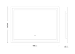 Jokey frame light 3 lysspeil 80x60 cm