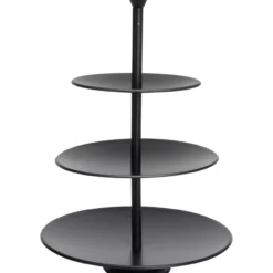 Kakefat 3 etasjer rustfritt stål 36cm matt sort