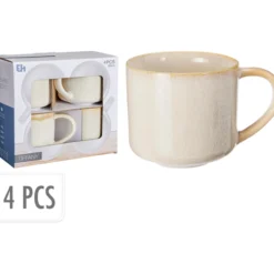 Kopp stentøy 332ml 4stk sand