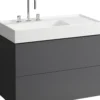 Laufen kartell servantskap 90 cm f/høyrestilt hylle skifergrå