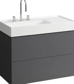 Laufen kartell servantskap 90 cm f/høyrestilt hylle skifergrå