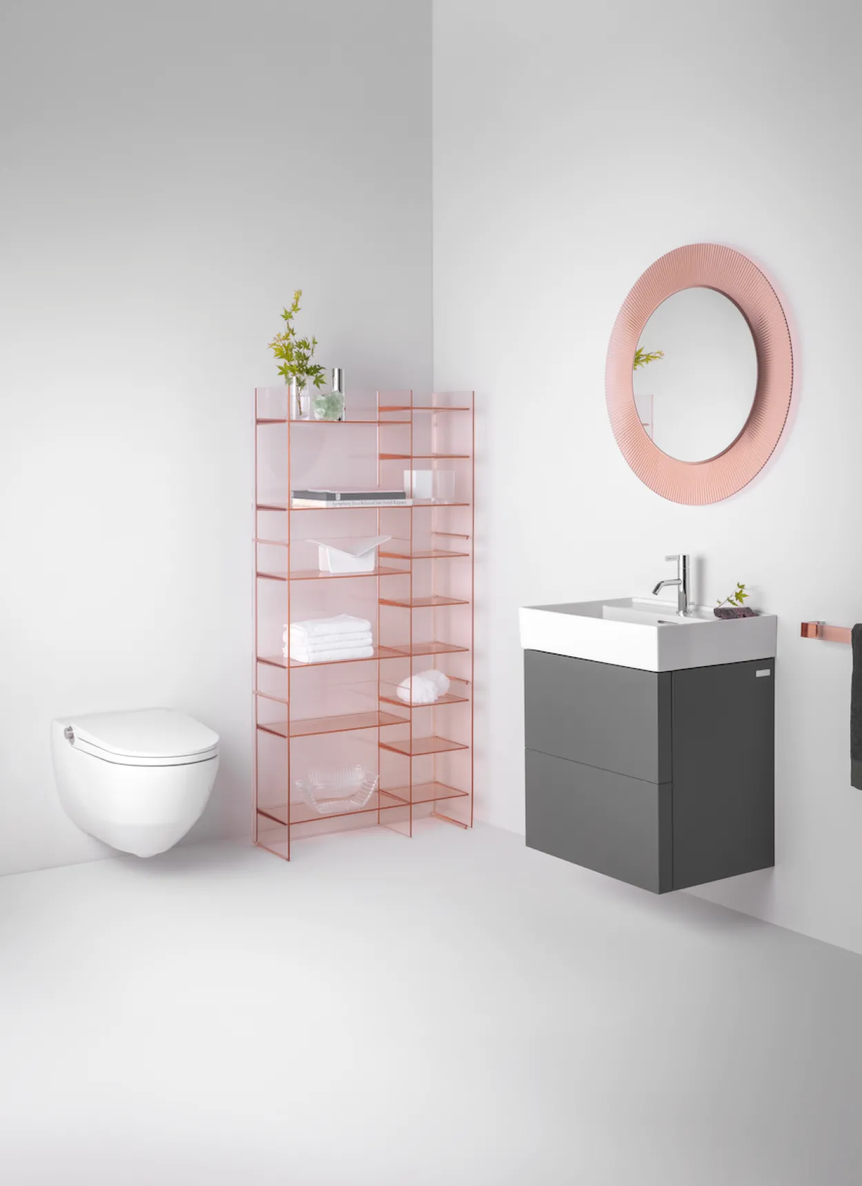 Laufen kartell speil 78 cm, lys rosa