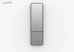 Laufen lis trykkplate aw102 hvitt glass/børstet stål