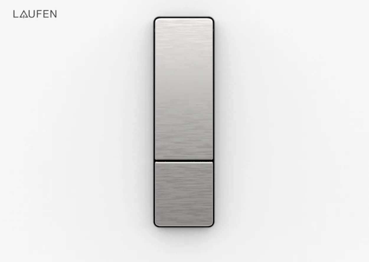 Laufen lis trykkplate aw102 hvitt glass/børstet stål