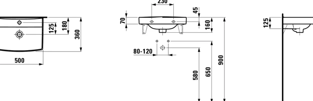 Laufen pro-n servant 50 hvit