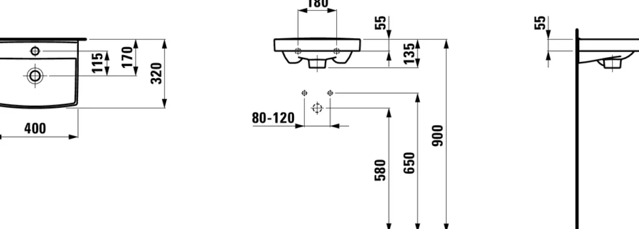 Laufen pro-n servant 40 hvit