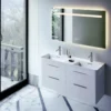 Laufen val dobbel servant 120x42 cm u/armaturhull hvit