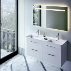 Laufen val dobbel servant 120x42 cm u/armaturhull hvit