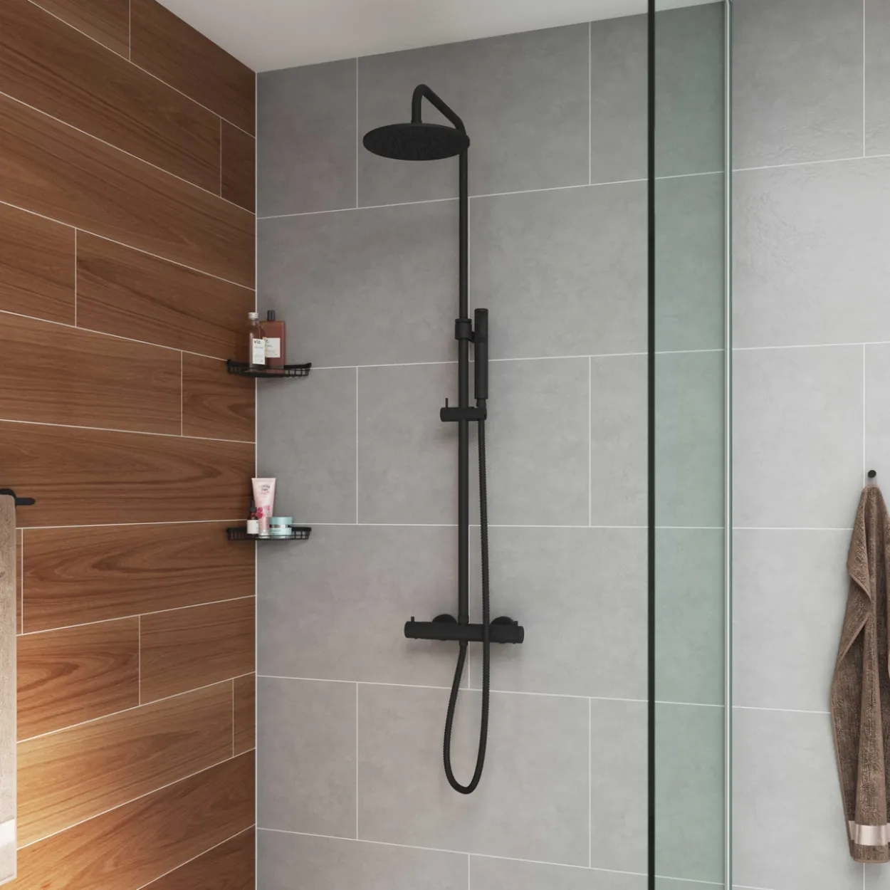 Lavabo argo komplet dusjsett matt sort