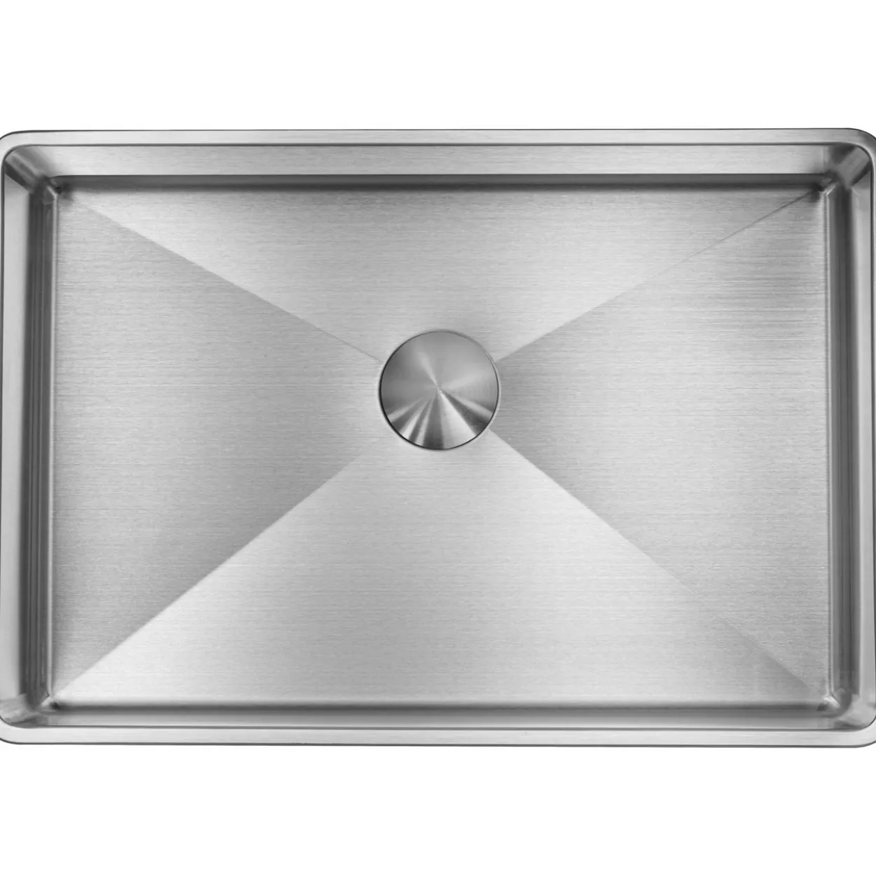 Lavabo high servant m/bunnventil rustfritt stål