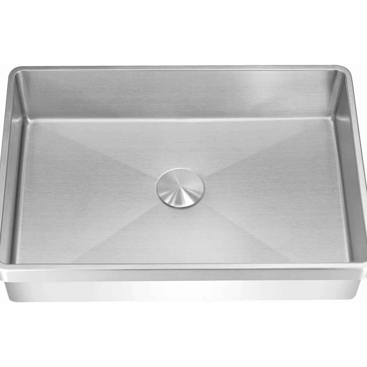 Lavabo high servant m/bunnventil rustfritt stål