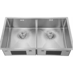 Lavabo kubus 740 soft slim dobbel kjøkkenvask rustfritt stål