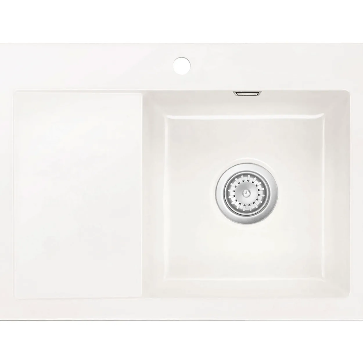 Lavabo mera 70 keramikk kjøkkenvask hvit m/krom bunnventil