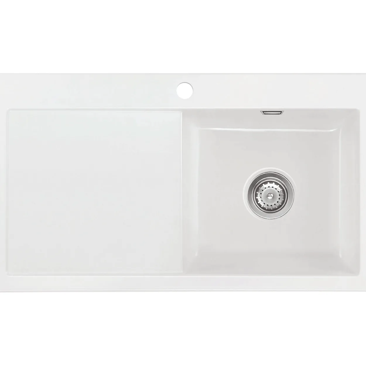Lavabo mera 90 keramikk kjøkkenvask hvit m/krom bunnventil