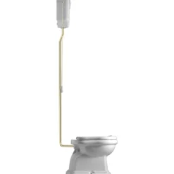 Lavabo retro high toalett m/s-lås hvit m/messing rør