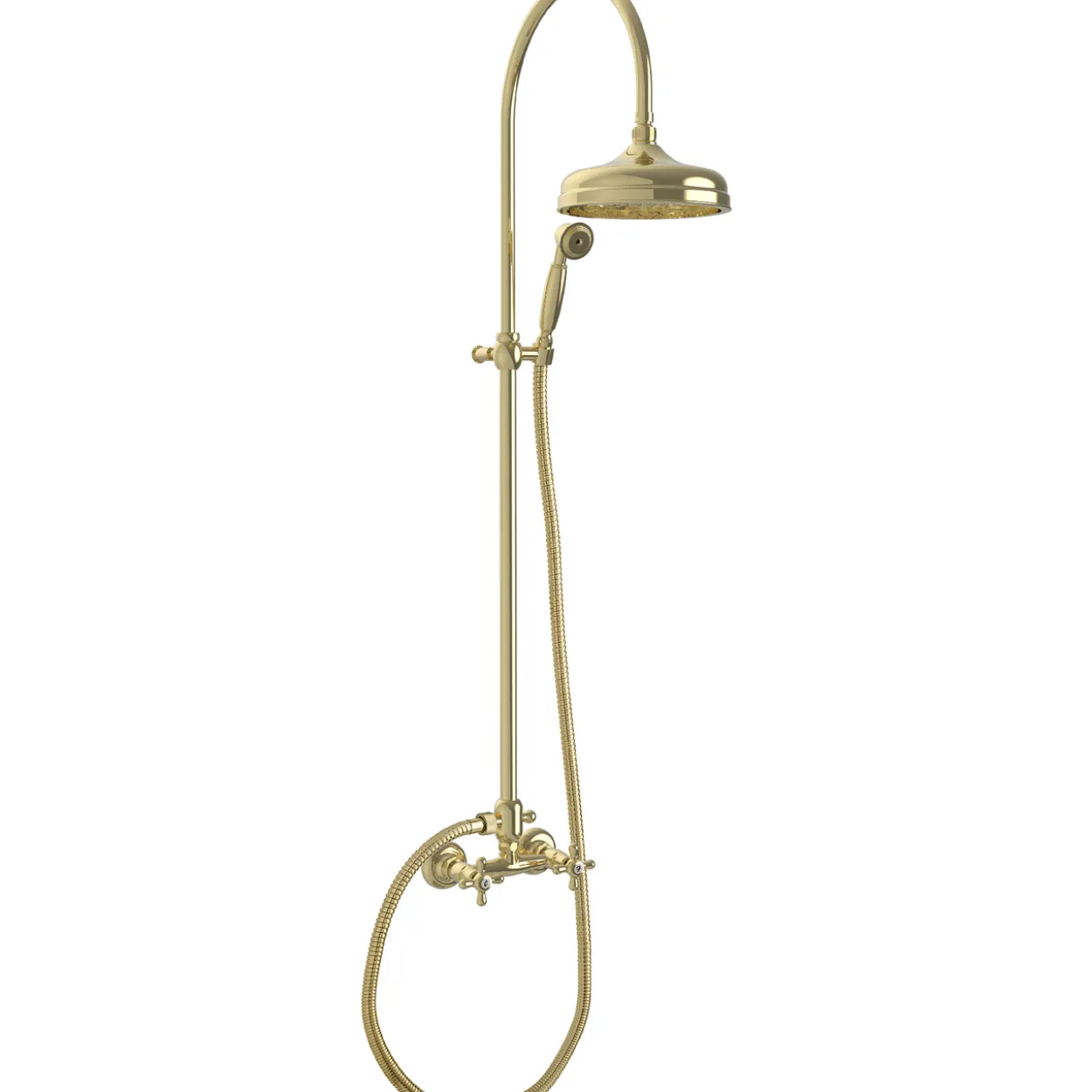 Lavabo retro komplett to-greps dusjsett massiv messing