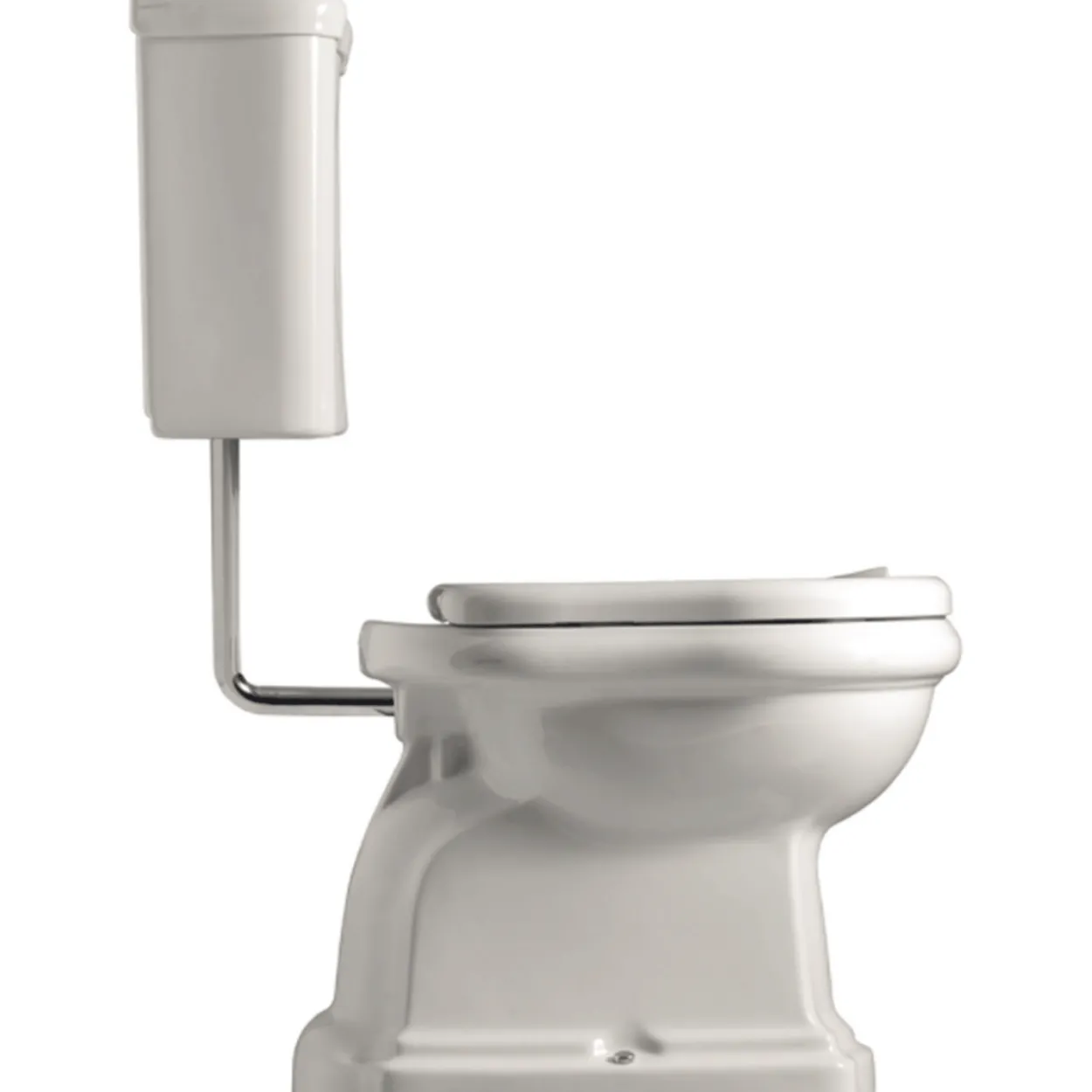 Lavabo retro low toalett m/s-lås hvit m/krom rør