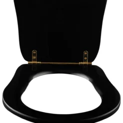 Lavabo retro toalettsete blank sort m/messing beslag