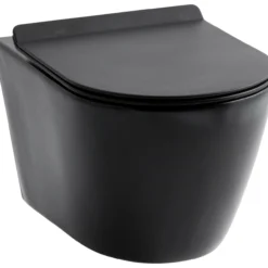 Lavabo studio rimless vegghengt toalett m/slim toalettsete matt sort