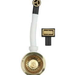 Lavabo universal bunnventil m/overløp m. logo pvd messing