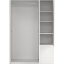 Lind base garderobeskap hvit 117x50x176