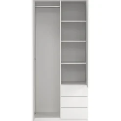 Lind base garderobeskap hvit 79x50x176