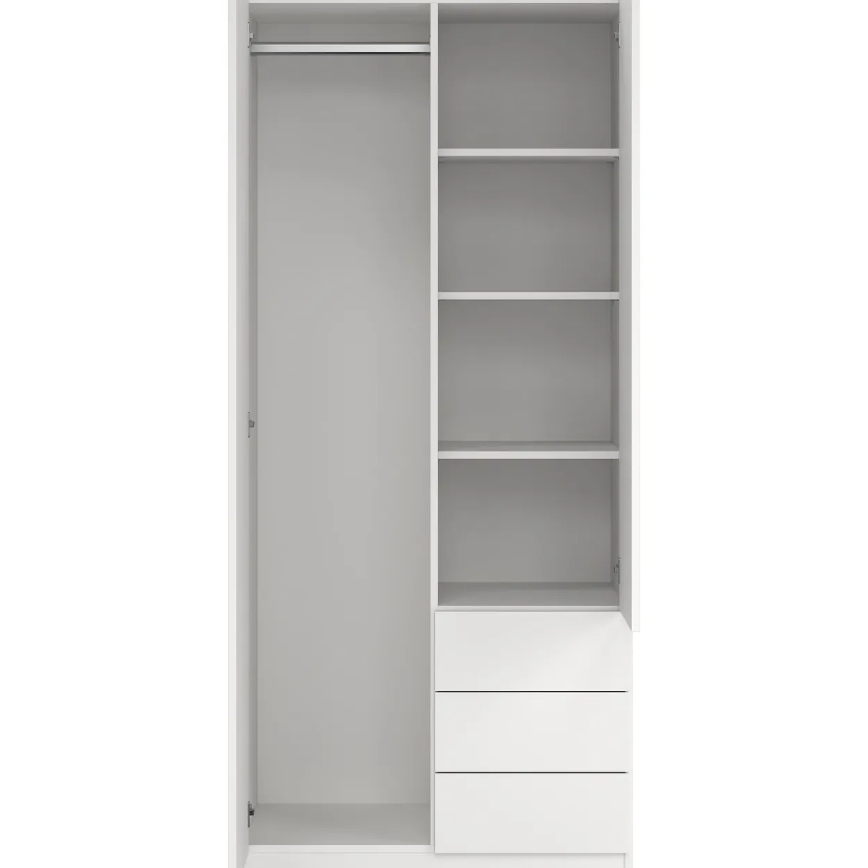 Lind base garderobeskap hvit 79x50x176