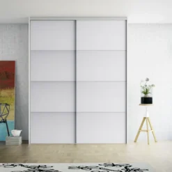 Lind budget skyvedørsfront 62 cm hvit