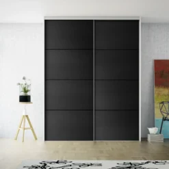 Lind budget skyvedørsfront 102 cm sort eik