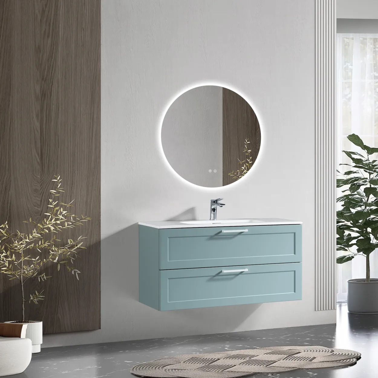 Lind comfort 120 baderomsmøbel light blue