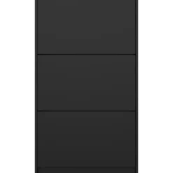 Lind fiora skoskap sort 3 dører 70x24x124
