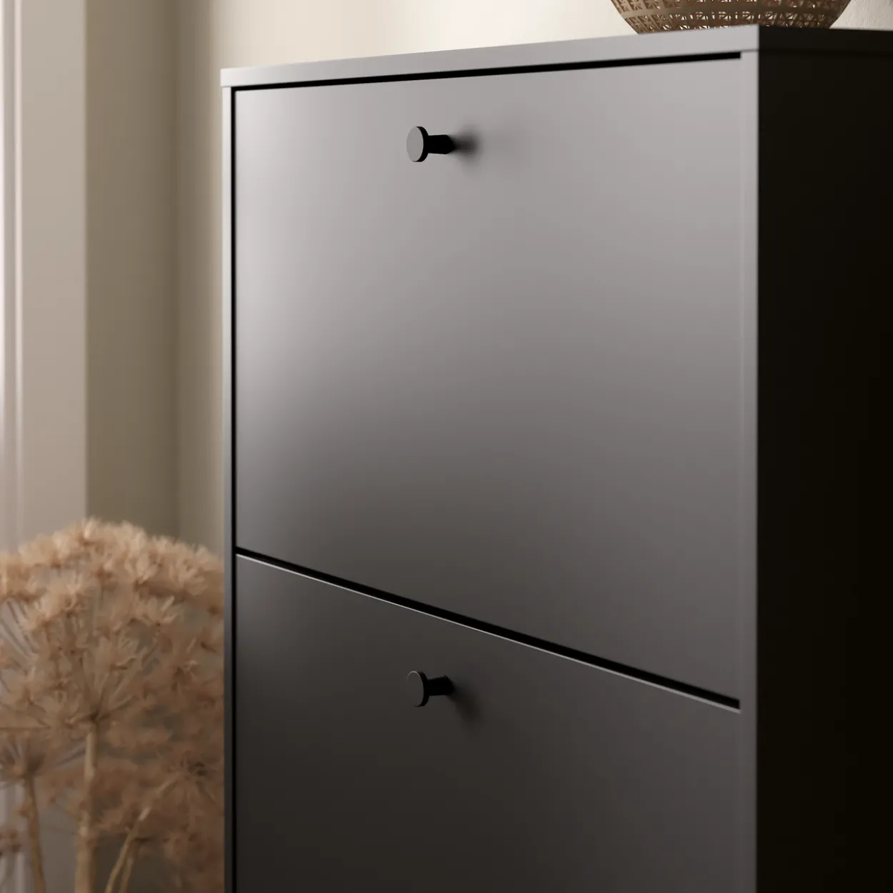 Lind fiora skoskap sort 3 dører 70x24x124