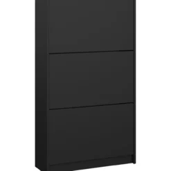 Lind fiora skoskap sort 3 dører 70x24x124