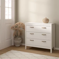 Lind leona kommode hvit 3 skuffer 80x38x82