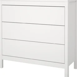 Lind leona kommode hvit 3 skuffer 80x38x82
