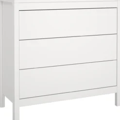 Lind leona kommode hvit 3 skuffer 80x38x82