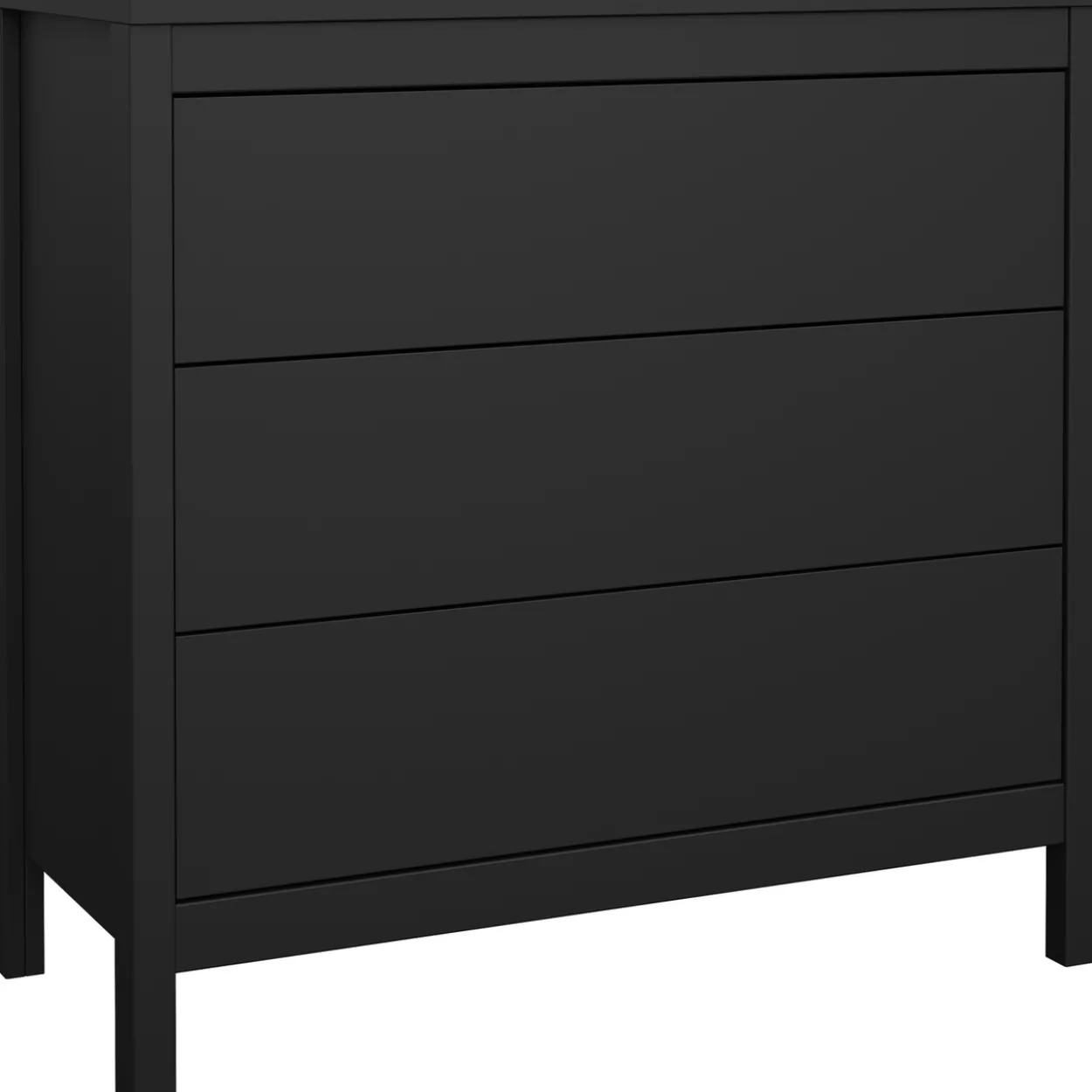 Lind leona kommode sort 3 skuffer 80x38x82
