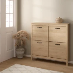 Lind leona skoskap eik 4 dører 103x25x103
