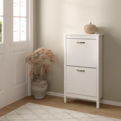 Lind leona skoskap hvit 2 dører 54x25x103