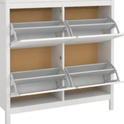 Lind leona skoskap hvit 4 dører 103x25x103