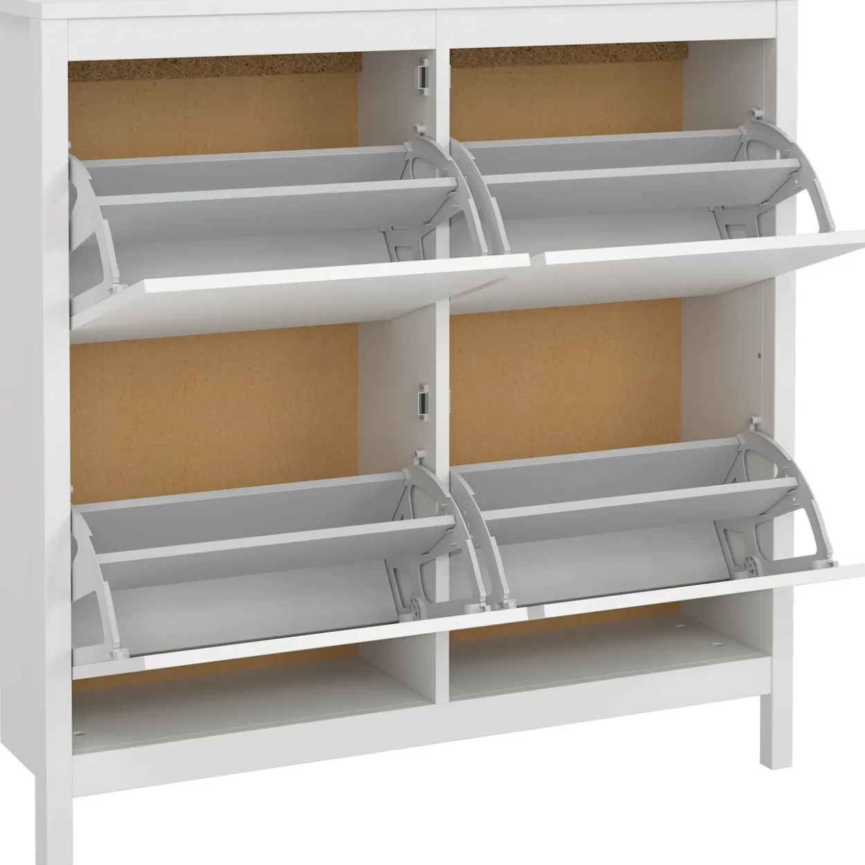 Lind leona skoskap hvit 4 dører 103x25x103